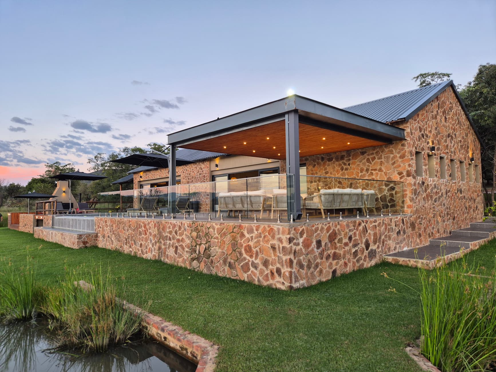 Dam bank at golden hour